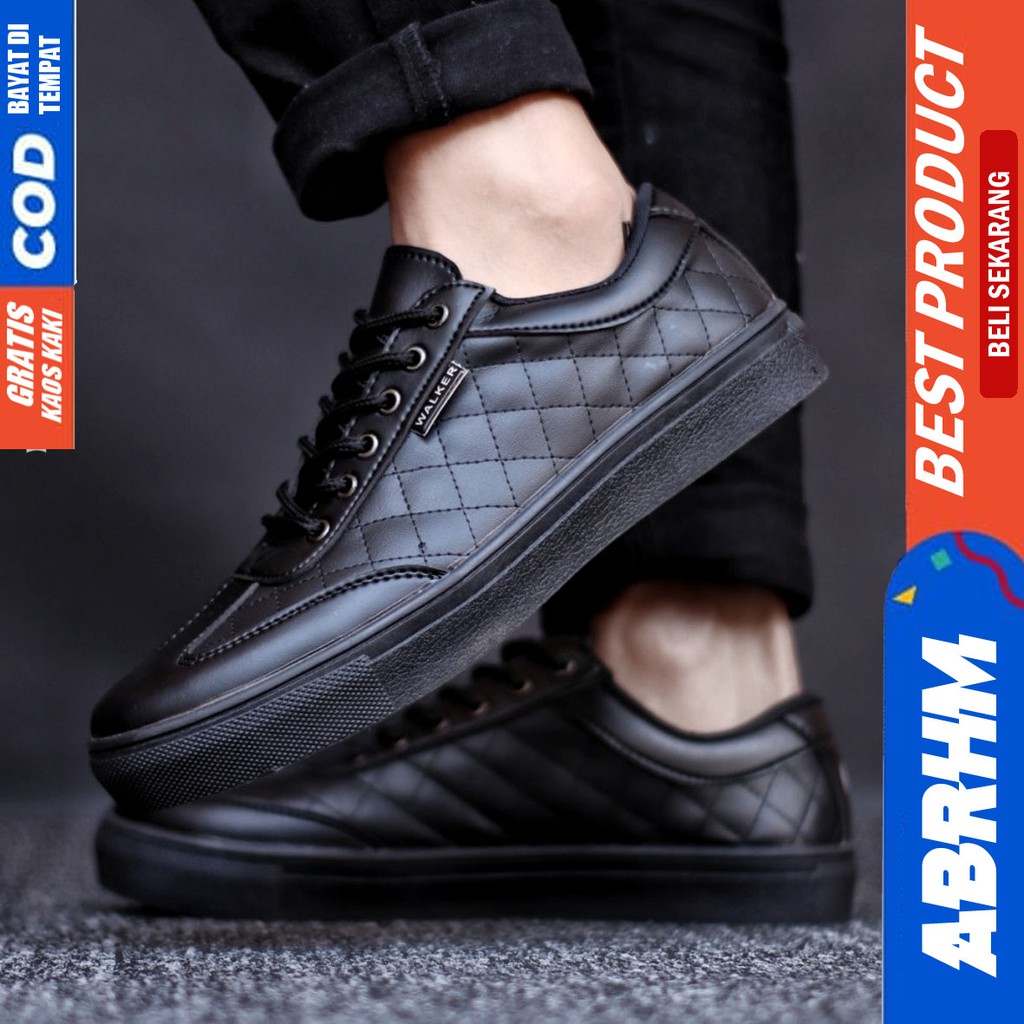 ABRHM X PEDRO Sepatu Casual Formal Sneakers Pria Kasual Formal Kerja Kantor Black Brown Pantofel Kulit Pu