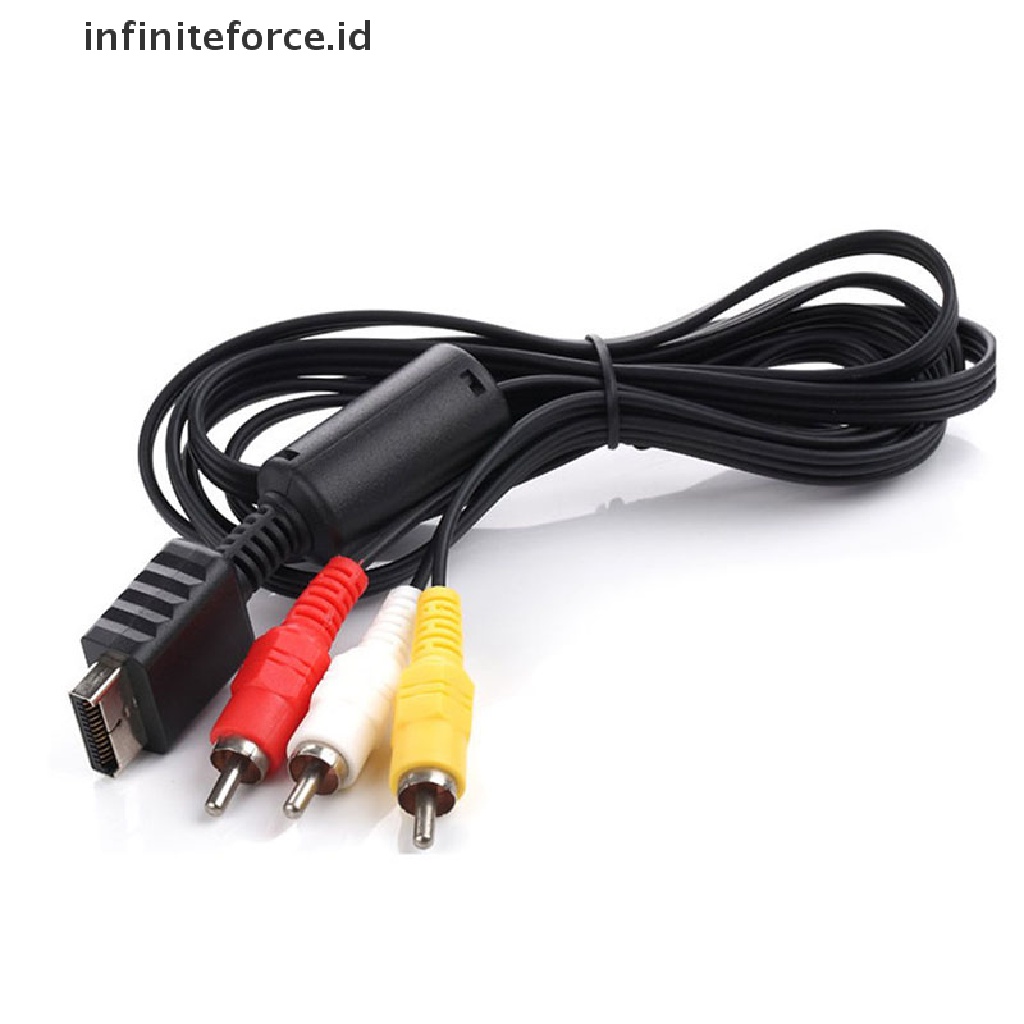 (infiniteforce.id) Kabel Audio Video 3 RCA Flat Untuk Playstation PS PS2 PS3