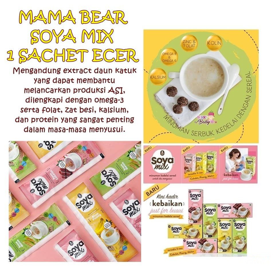 Zoya Mix Mama Bear Soya Mix Sachet Eceran ASI Booster