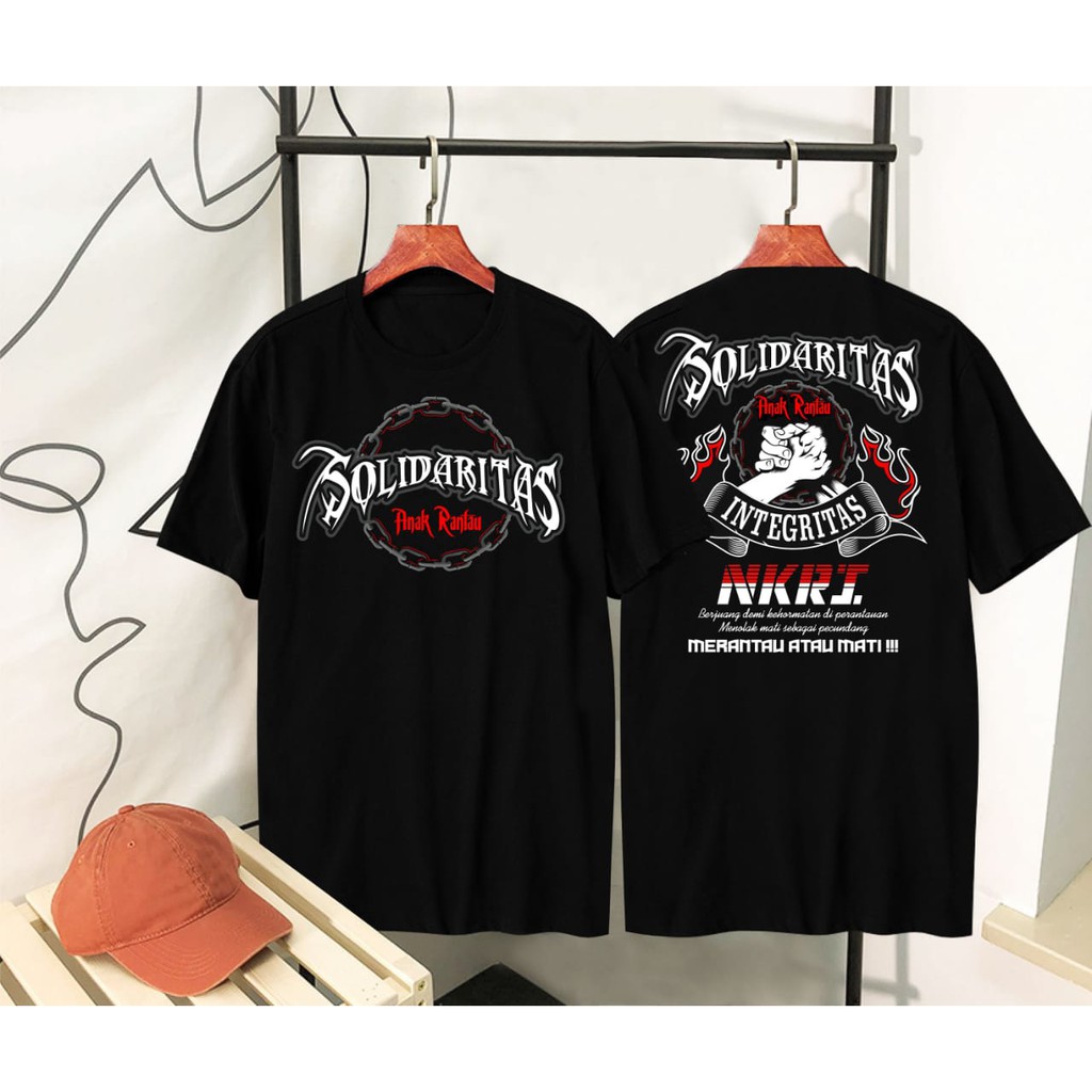 Kaos murah Kaos distro murah baju  distro pria t-shirt murah combed30s solidaritas hitam