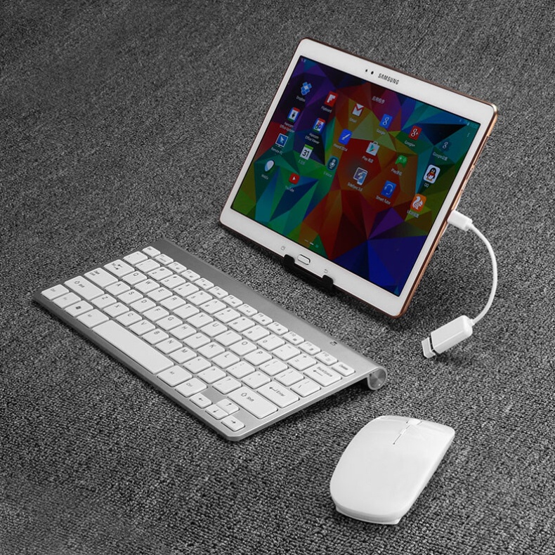 Bluetooth Keyboard &amp; Mouse Paket Tahan Air 2.4G Wireless Desain Ultrathin Silent Elegan Keyboard and Mouse Combos Set