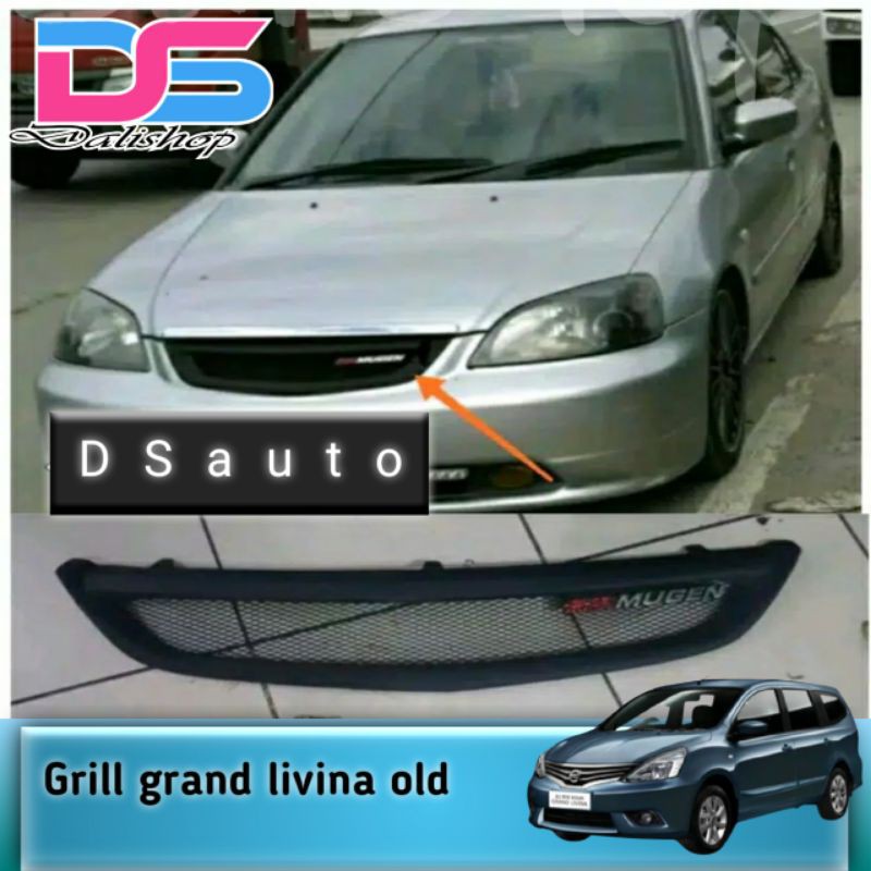 Grill Honda Civic Es Vti vtis 2001 - 2003 Plus Emblem MUGEN