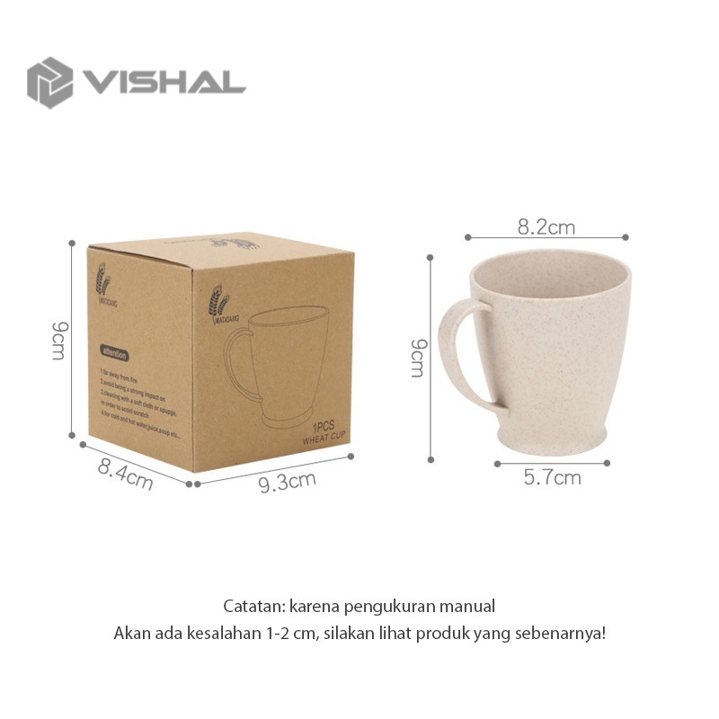 VISHAL Cangkir Gelas Wheat Straw | Food Grade Gelas Susu Jerami 6cm | BPA Free VS-57