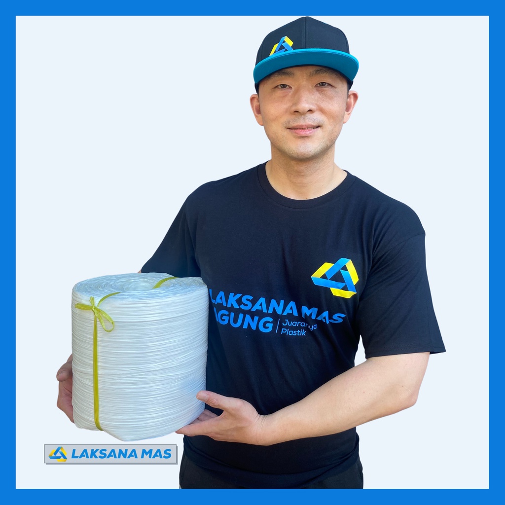 

Tali Rafia Laksanamas Putih Susu 5KG Tali Plastik Jumbo 2.500M, Kuat, Anti Air, Packing Grosir
