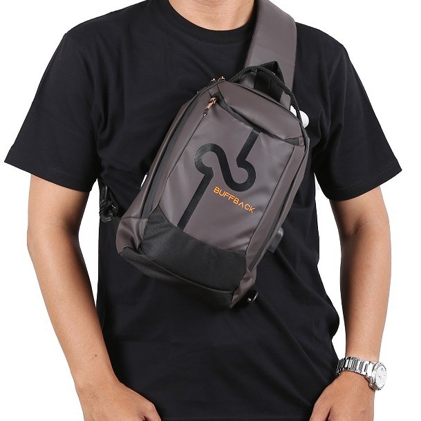 Tas Selempang SlingBag WaterProof USB BUFFBACK Worm