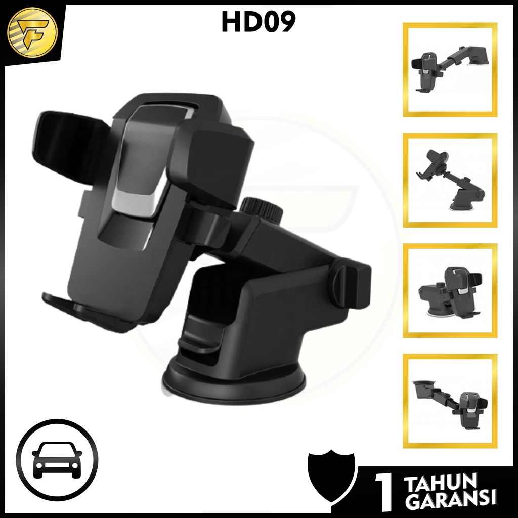 HD09 car mount tempel dasbor kaca penyangga HP mobil 360 rotasi CAR Holder