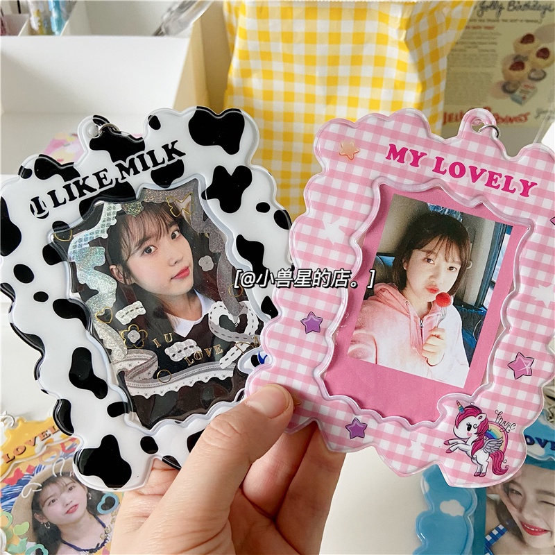 Star card 3 Inch 4 inch photo pendant key ring decoration bag card set meal card certificate card clip