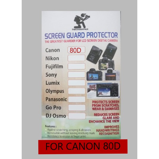 SCREEN PROTECTOR ( ANTI GORES ) FOR CAMERA CANON 80D