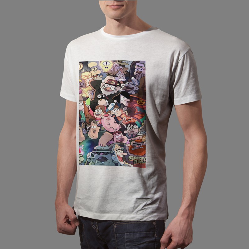 Kaos Gravity Falls Tshirt Casual Bahan Katun Unisex T-Shirt