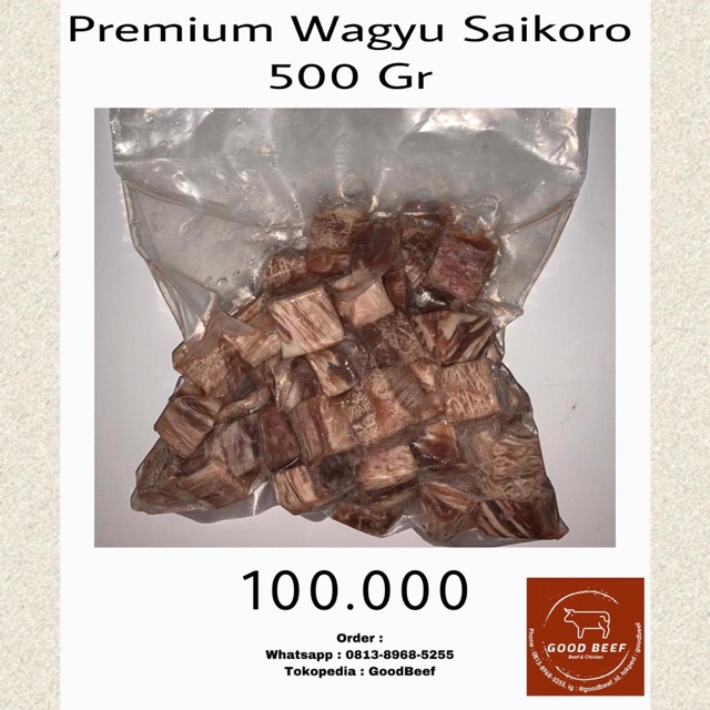 

Premium Wagyu Saikoro 500 Gram
