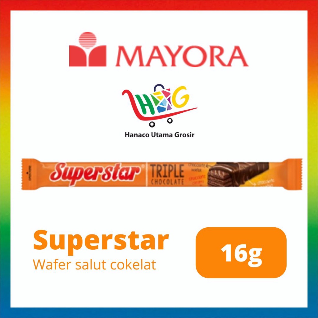 Wafer Superstar Triple Chocolate Coklat 16g [ 1 PCS ]