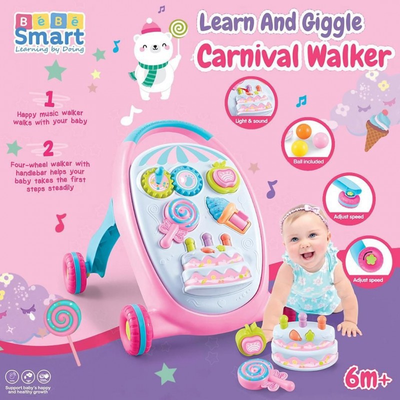 Bebe Smart Learn &amp; Giggle Carnival Baby Walker 6m+