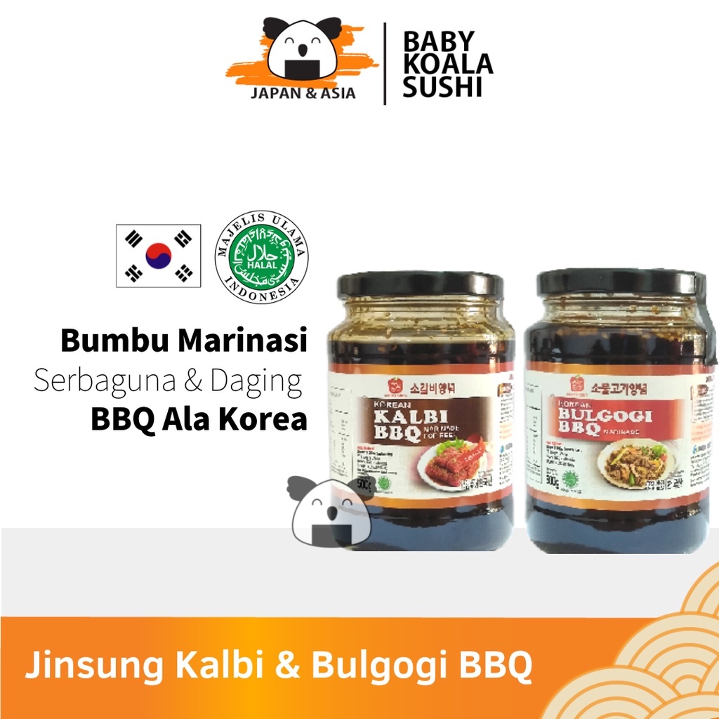JINSUNG BBQ Korean Kalbi &amp; Bulgogi Marinasi Sauce 500 g | Galbi Marinade