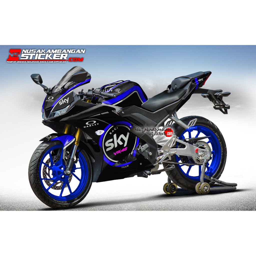 Decal Stiker R15 V3 SKY VERSI 2 HITAM BIRU