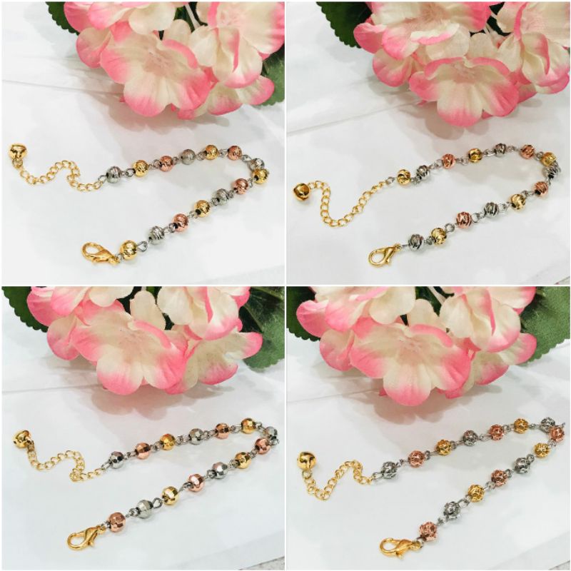 Fourfashion Gelang Xuping Dewasa Biji Lada Mix Rose Gold Xuping Lapis Emas YT168