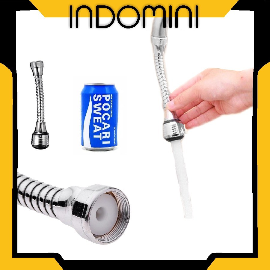 INDOMINI R137 SAMBUNGAN KRAN FLEXIBLE IRIT ANTI AIR SPLASH SHOWER-HEAD SARING TURBO FAUCET ROTASI