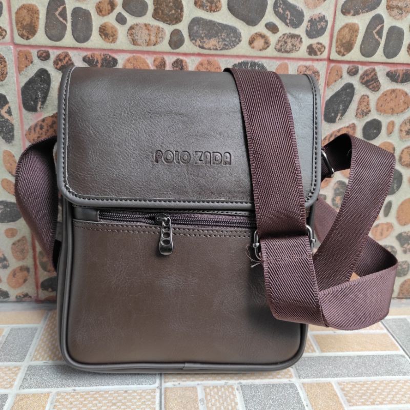 Tas selempang pria kulit Pu premium model by POLOZADA ORIGINAL