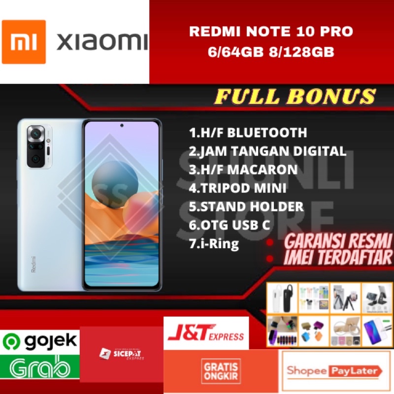 XIAOMI REDMI NOTE 10 PRO RAM 6/128GB 8/128GB NEW 100% ORIGINAL GARANSI RESMI