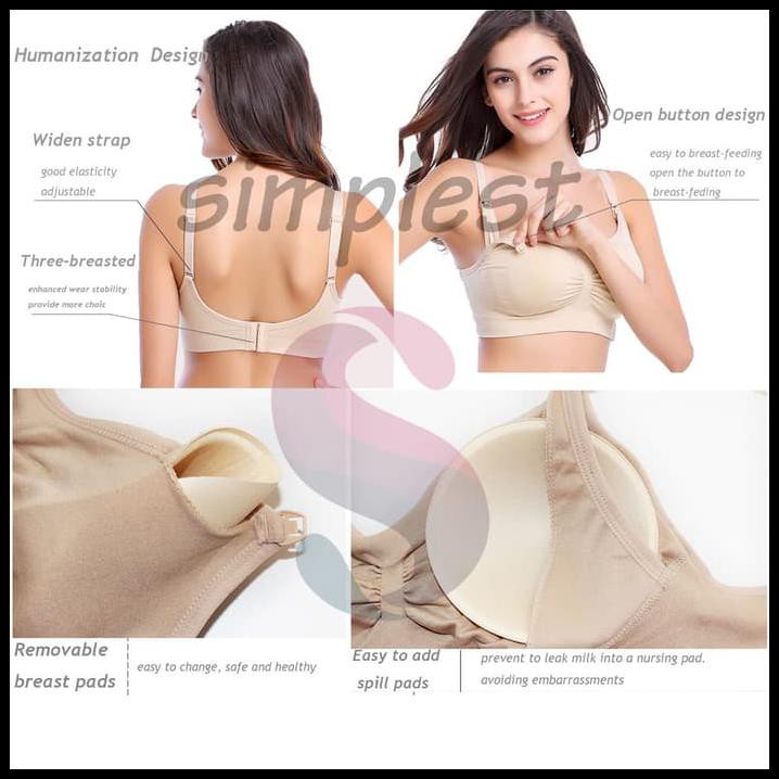 169U BH MENYUSUI MATERNITY BRA MENYUSUI SEAMLESS LEMBUT - TALLY W80 - BEIGE R3TG