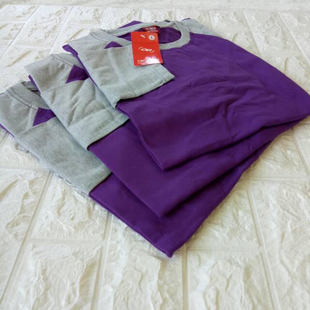 kaos polos raglan UNGU-ABUMISTY lengan PANJANG Uk M L XL XXL