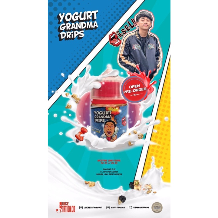 Yogurt Grandma Drips 60ML Liquid Vape 100% AUTHENTIC