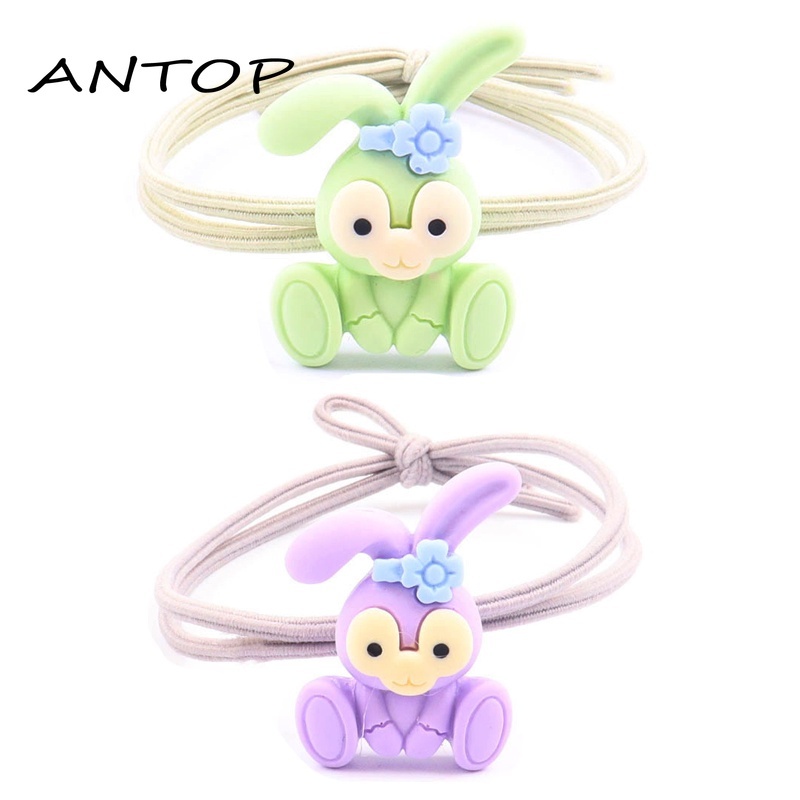 1 Pc Korea Kartun Kelinci Tali Rambut Elastis Tinggi Aksesoris Rambut Fashion Anak Perempuan ANTOP