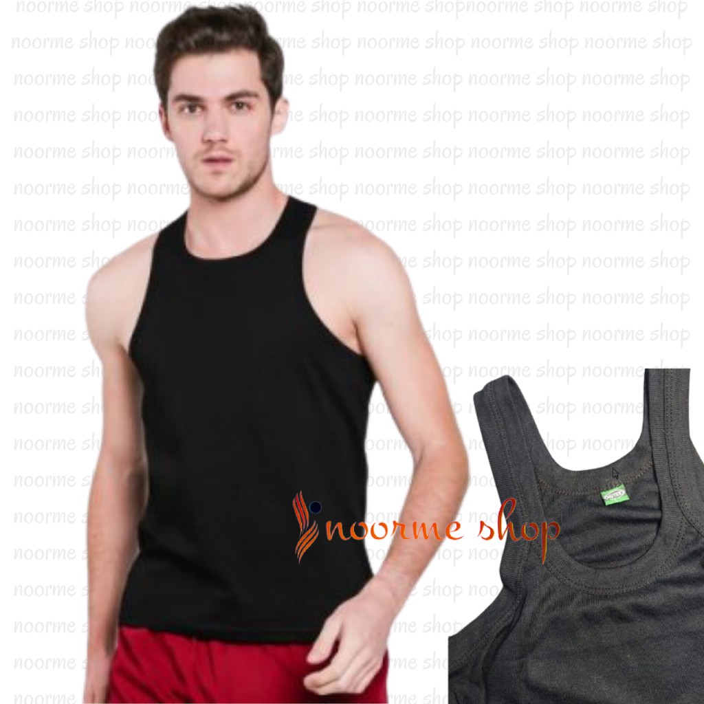 kaos Singlet Pria Hitam / Kaos Dalam Pria Hitam M L XL XXL