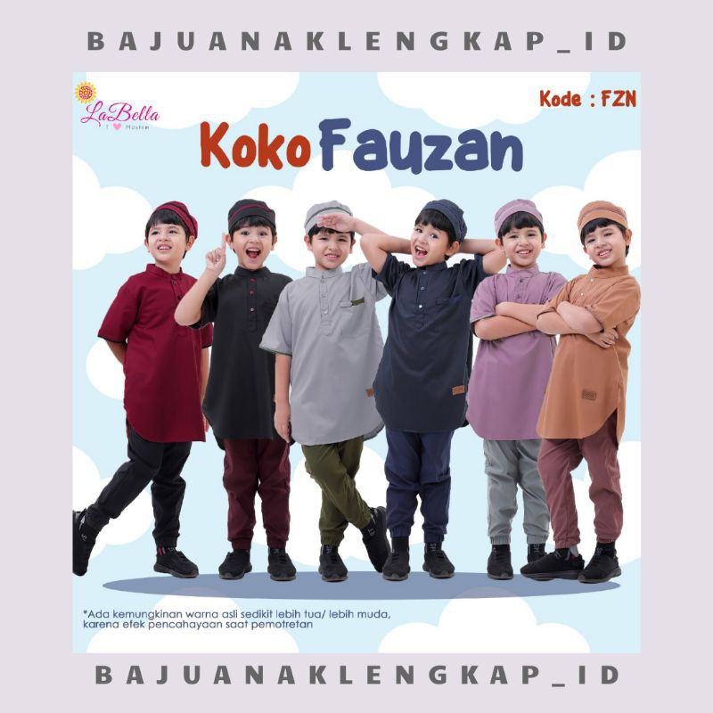[ FAUZAN ] By Labella setelan celana Jogger Koko baju muslim Pakistan peci anak ready stok samarinda