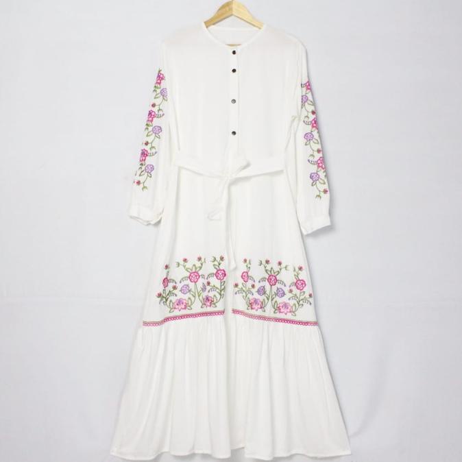 Gamis wanita Rosalinda katun rayon twill premium bordir tasik