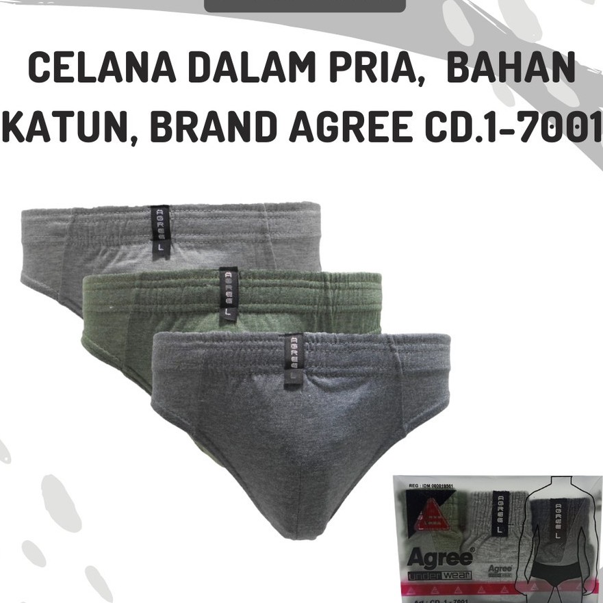 3 Pcs CD Agree 7001 Pria Dewasa | Celana Dalam Agree | Celana Pria | Sguna