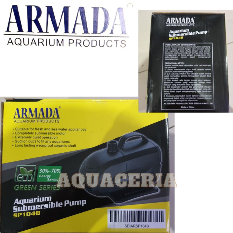 armada 104 B pompa celup air aquarium kolam hidrofonik