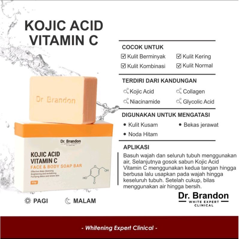 Dr brandon Soap Bar Kojic+Vitamin C Brightening Revitalizing Body&amp;face