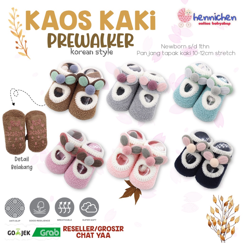 Prewalker bayi kaos Kaki Model Sepatu Bayi Korea Style Anti Slip Pita untuk Baby