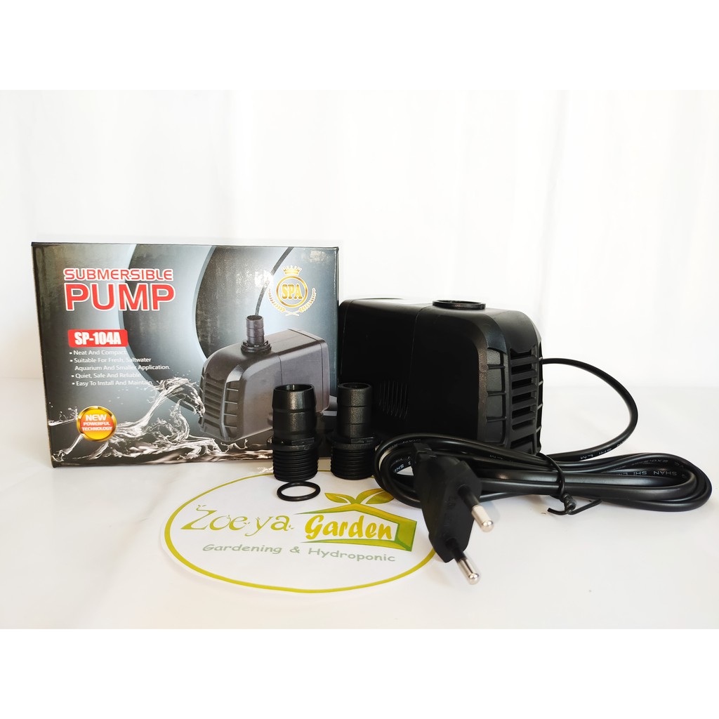 Pompa Air SPA SP 104 Hidroponik / Aquarium / Kolam / Air Mancur H.Max 2.1 Meter