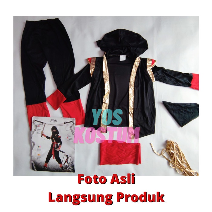 Kostum Ninja Anak Premium Quality Baju Cosplay Impor Naga Gold Jepang Costume Halloween Karnaval Import