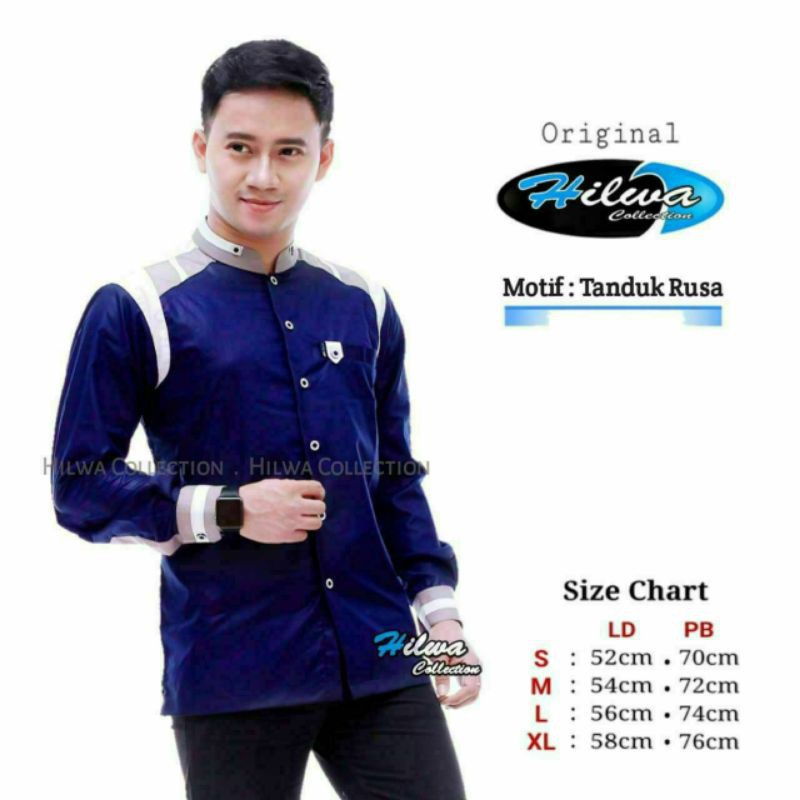 Baju Koko Hilwa Sragam Hadroh Terbaru-Koko Pria Lengan Panjang Exclusive