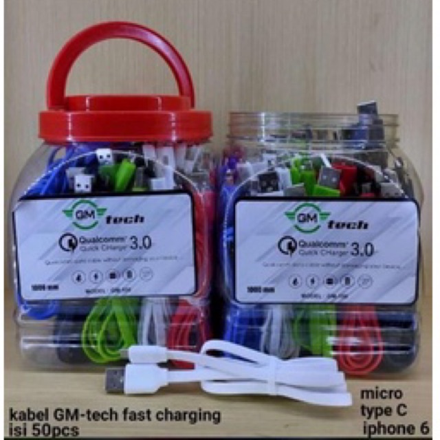 KABEL DATA FAST CHARGING GM100 V8 / MICRO, TYPE C, PHONEIOS