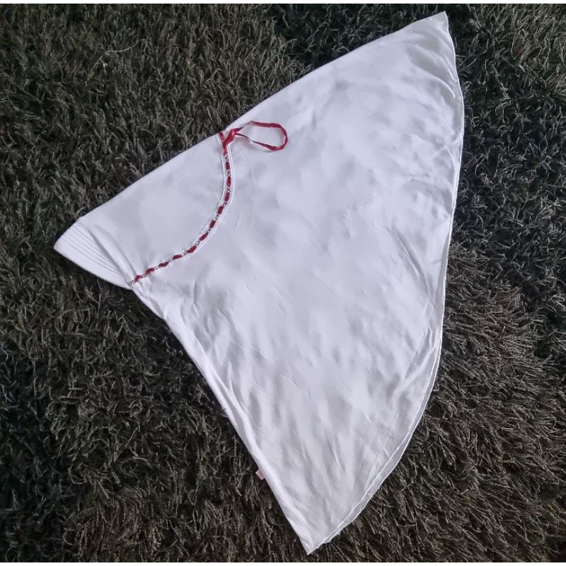 Bergo Jilbab Anak Sekolah Putih Pita Serut l Putih Pita Putih l Putih Pita Merah l Putih Pita Hijau