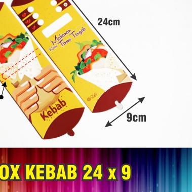 

♕ Kotak Kebab 24x9 / Dus Kebab / Box Kebab / Kemasan Kebab / isi 50pcs ➼