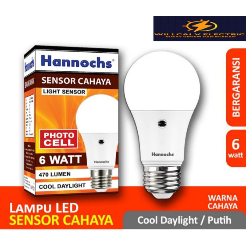 LAMPU LED HANNOCHS 6W LIGHT SENSOR