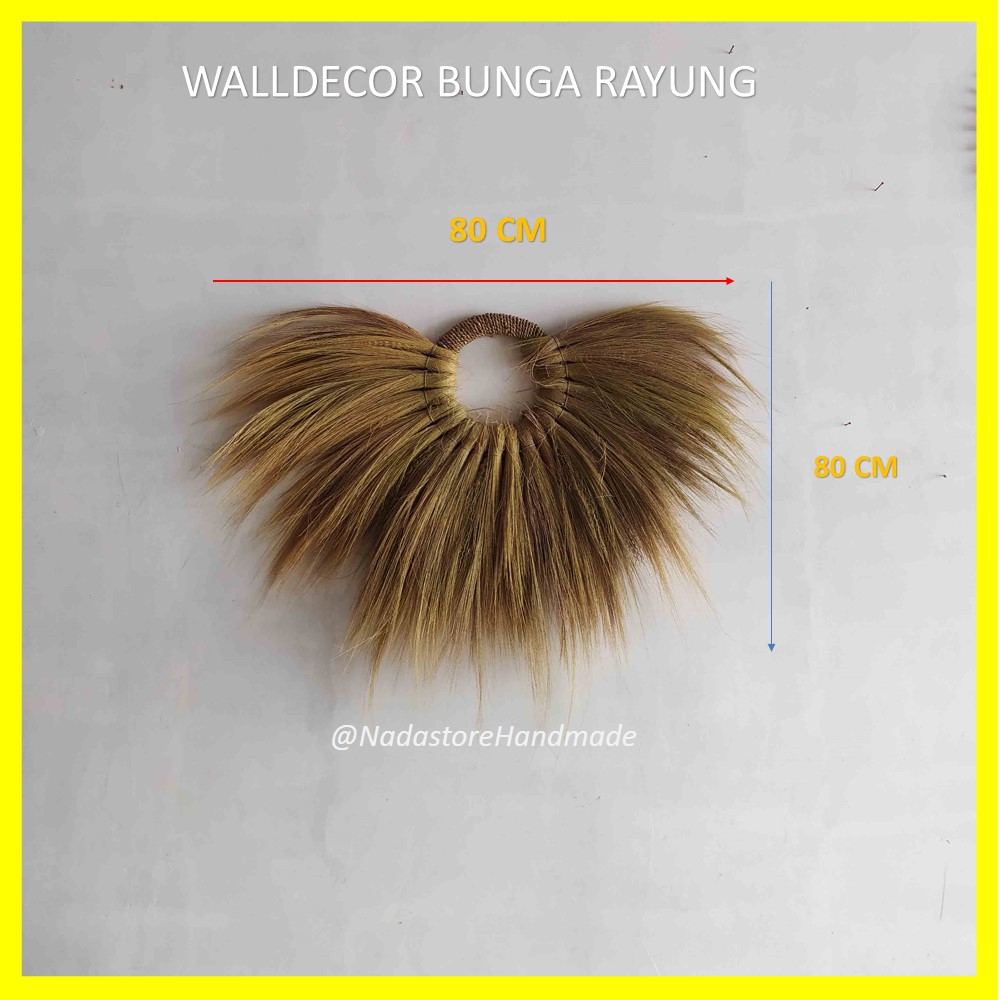 Hiasan pajangan dinding kamar dekorasi rumah WallDecor Natural Bunga Rayung kipas Lebar 80 cm