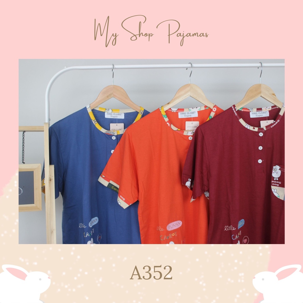 PIYAMA BABYDOLL WANITA TANGAN LENGAN PENDEK CELANA 3/4 ANNE CLAIRE BAJU PAKAIAN TIDUR DEWASA SETELAN SLEEPWEAR PAJAMAS TP-4