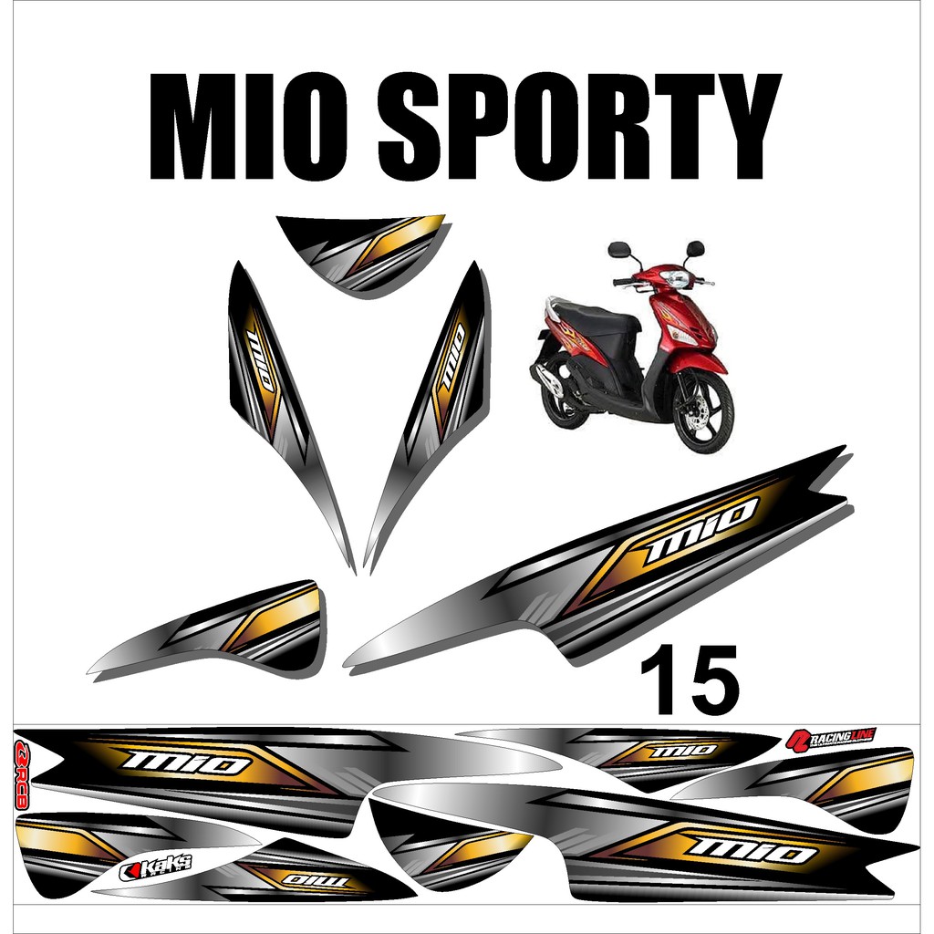 Stiker Sticker Striping Motor Variasi Yamaha MIO SPORTY Racing Murah Desain DS MIO - 15