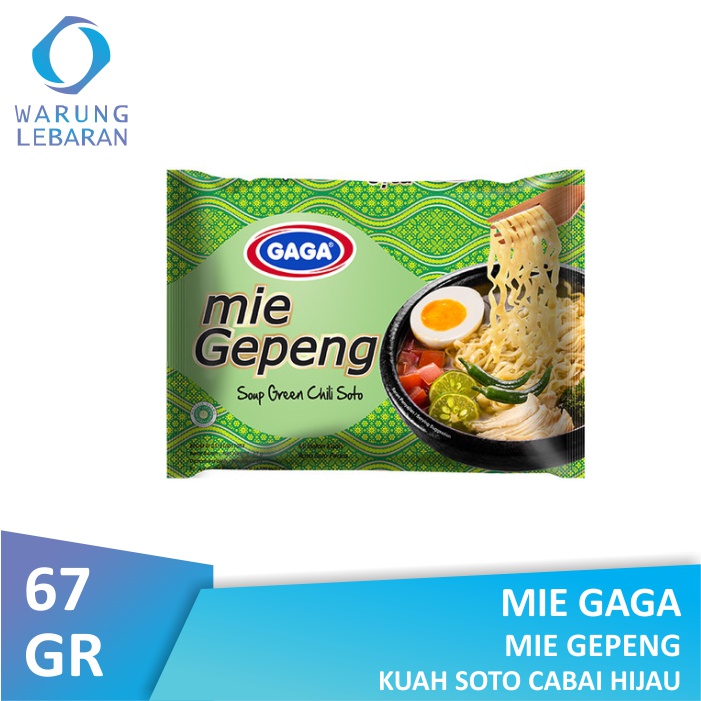 

Mie Gaga Gepeng Kuah Soto Cabai Hijau 67gr