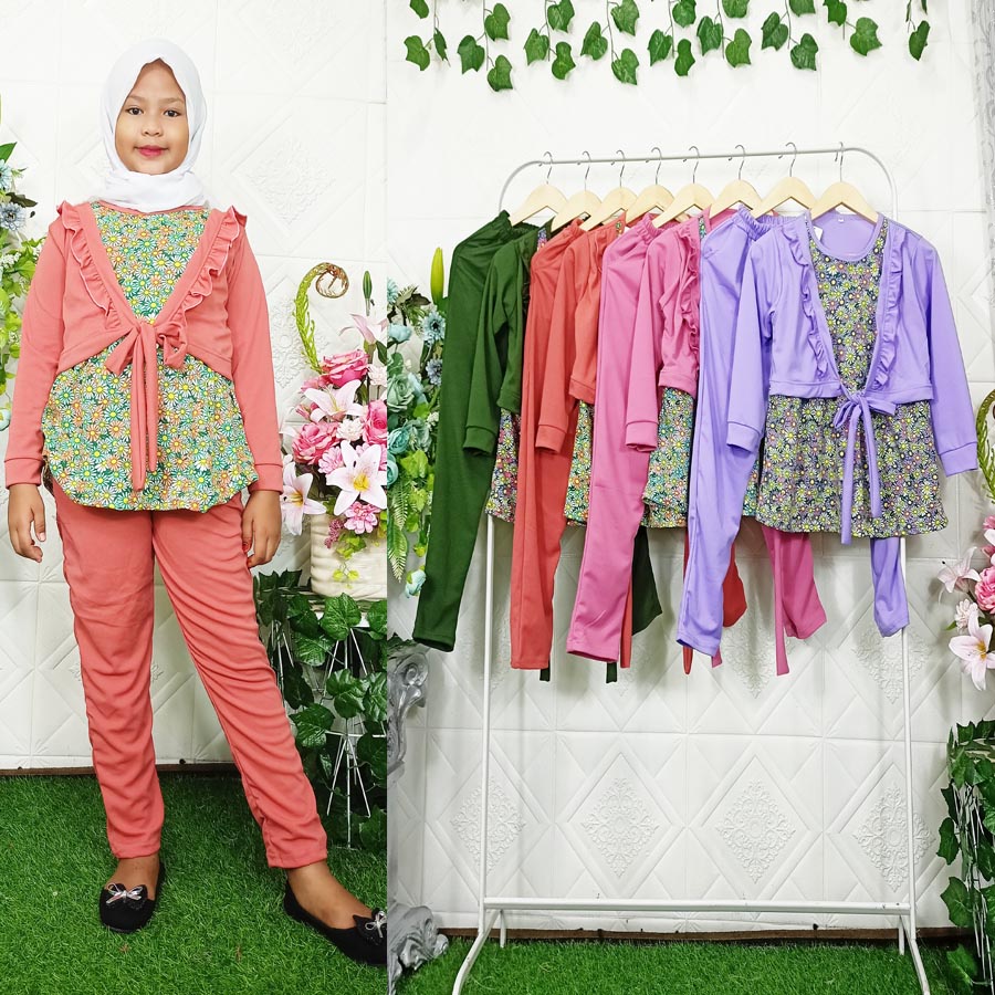 SETELAN CHIKA ANAK BAJU ROMPI DAN CELANA 6-12tahun GL FASHION