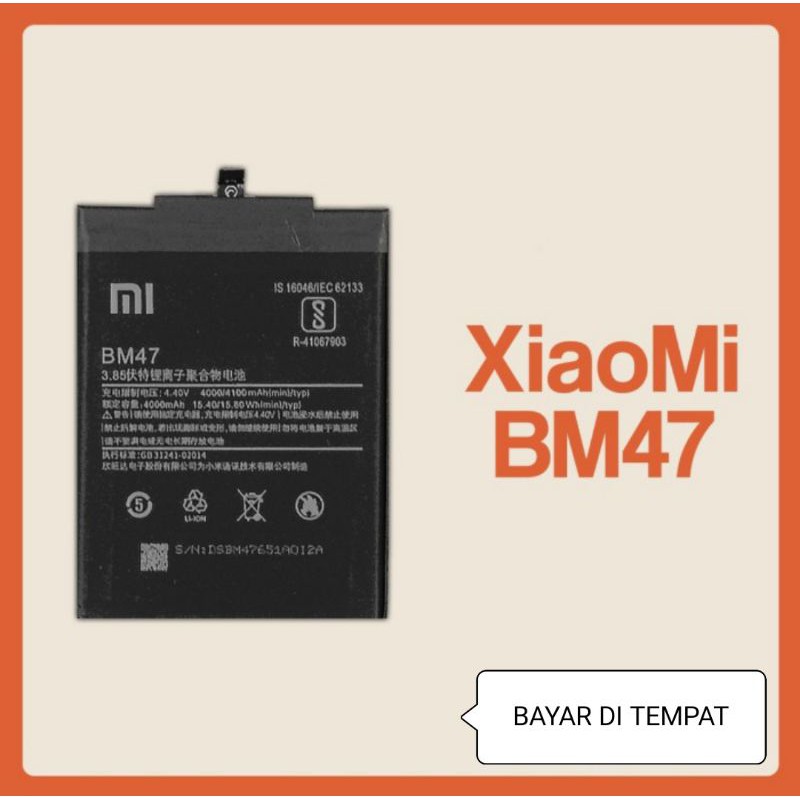 Baterai Xiaomi redmi 3/3s BM47 new original
