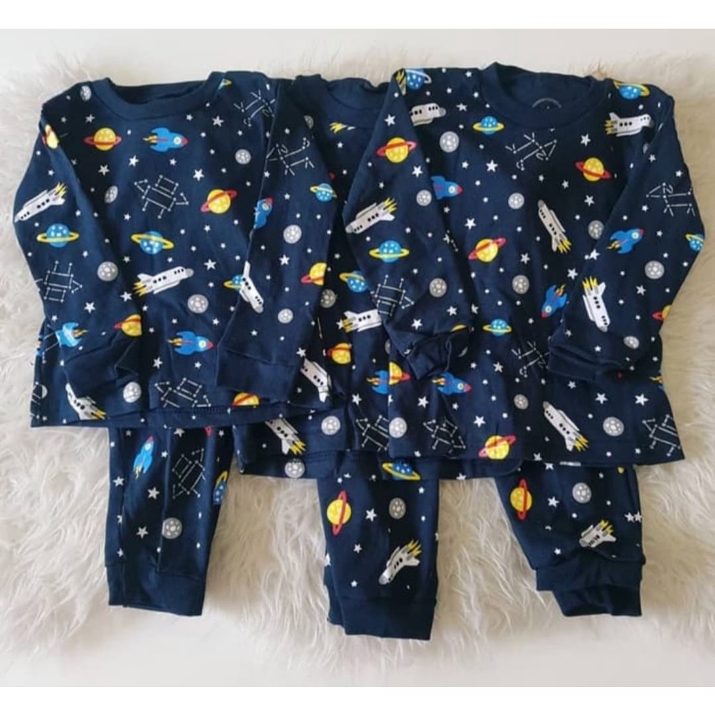 PIYAMA ANAK PIYAMA  KAOS / BAJU TIDUR ANAK LAKI LAKI BAJU TIDUR ANAK PEREMPUAN MOTIF ASTRONOT TERLARIS 1-5THN HARGA GROSIR