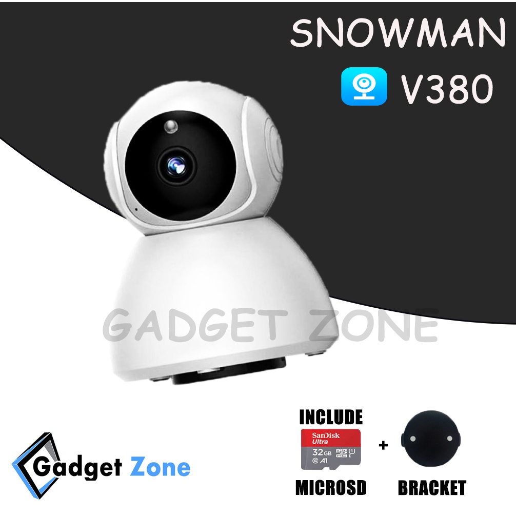 [Update 2021]IP CAMERA V380 MINI 2MP HD 1080P SNOWMAN + Free Bracket