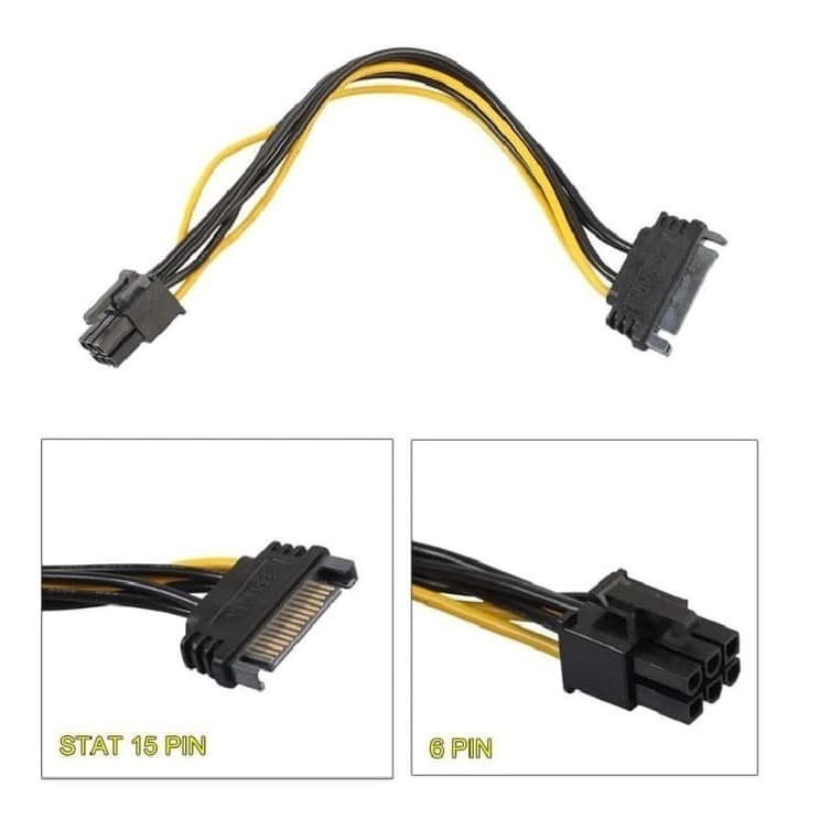 KABEL POWER SATA 15 PIN TO 6 PIN PCI-E VGA