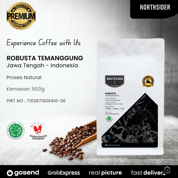 

[ COD ] BIJI KOPI ROBUSTA FINE TEMANGGUNG NATURAL -500GR NORTHSIDER COFFEE FREE ONGKIR Kode 519